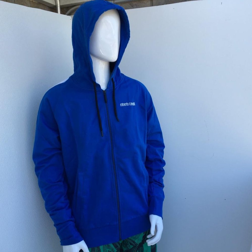 Roberto Cavalli Men'Full Zip Hoodie BlueSize L G36